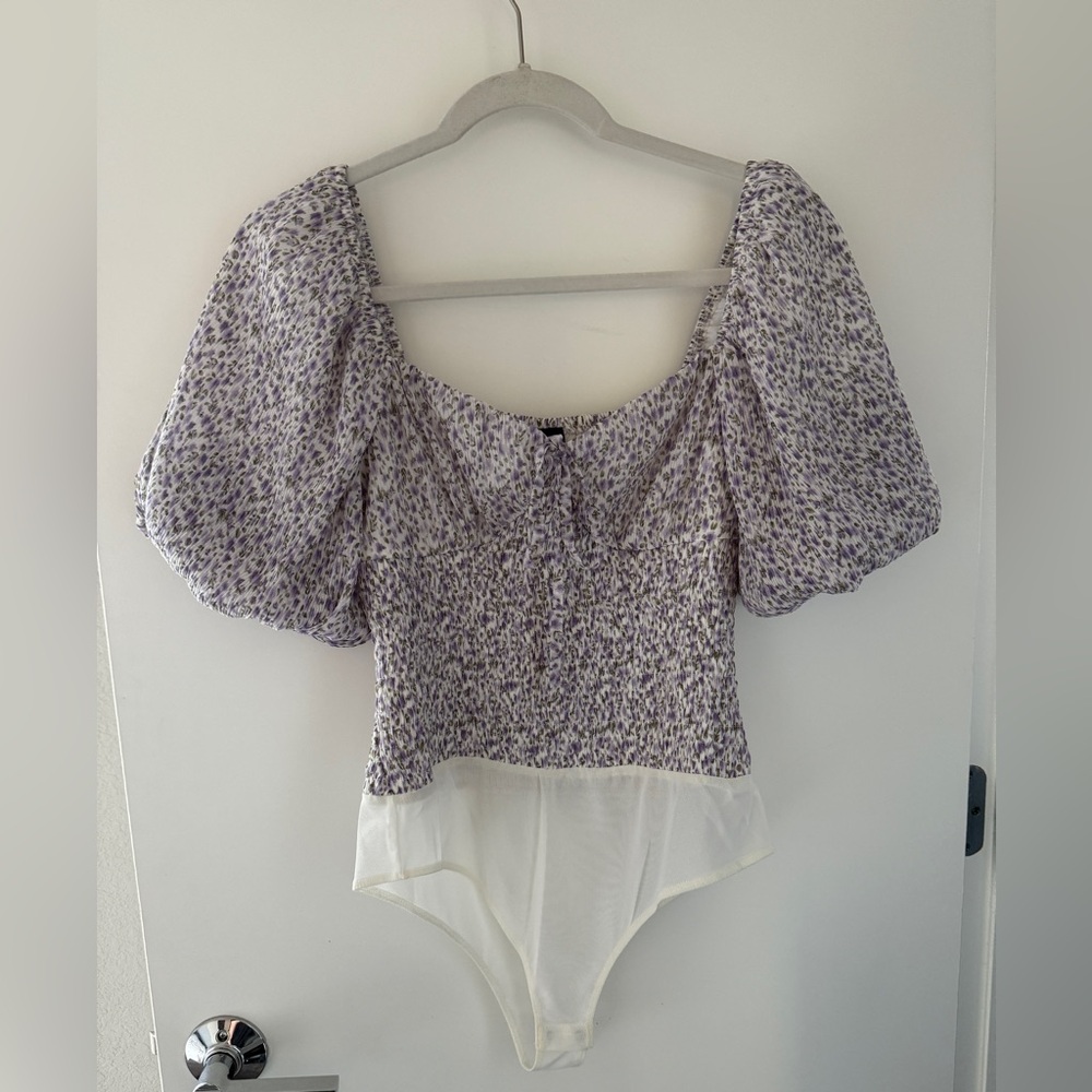 Floral Lilac Smocked Bodysuit